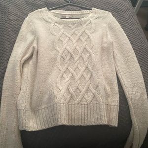 White braided sweater banana republic